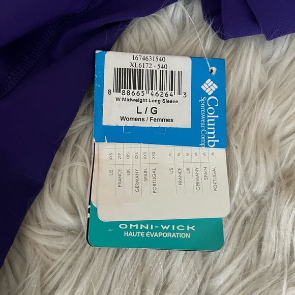 {Columbia} Omni-Heat Midweight Long Sleeve Thermal Reflective Top in Purple - Picture 13 of 15